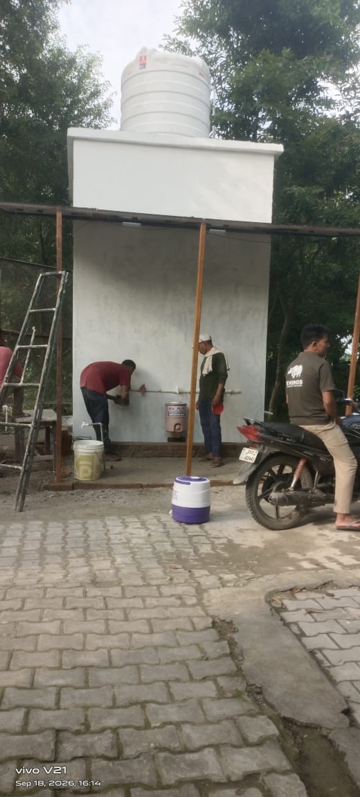 Preparing the community water taps